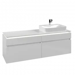 Villeroy & Boch Legato Тумба под раковину, с подсветкой, 4 выдвижных ящика, 1600 x 550 x 500 mm, Glossy White / Glossy White B766L0DH