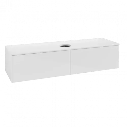 Villeroy & Boch Antao Тумба под раковину, с подсветкой, 2 выдвижных ящика, 1600 x 360 x 500 mm, лицевая поверхность без текстурированной отделки, Glossy White Lacquer / Glossy White Lacquer L36010GF