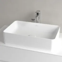 Villeroy & Boch Collaro Раковина для установки на столешницу, 560 x 360 x 145 mm, Stone White CeramicPlus, без перелива 4A2056RW