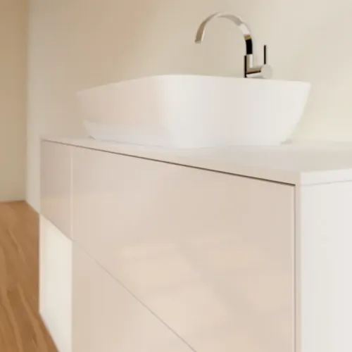 Villeroy & Boch Finion Тумба под раковину, с подсветкой, 3 выдвижных ящика, 1200 x 603 x 501 mm, Glossy White Lacquer / Glossy White Lacquer G821GFGF