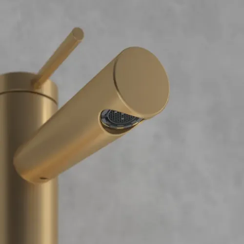 Villeroy & Boch Loop & Friends Смеситель для раковины однорычажный с комплектом слива со стяжкой, Золото сатинированное TVW10610215376