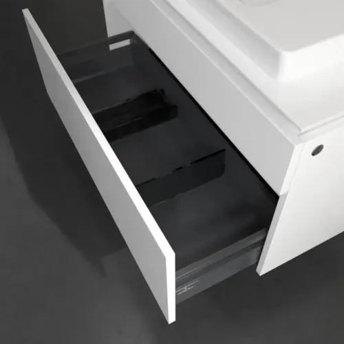 Villeroy & Boch Legato Тумба под раковину, с подсветкой, 2 выдвижных ящика, 1000 x 550 x 500 mm, Glossy White / Glossy White B695L0DH