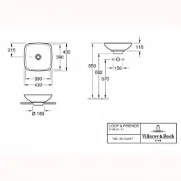 Раковина Villeroy & Boch Loop & Friends 514910R2 43 белый, Star White 514910R2