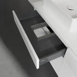 Villeroy & Boch Legato Тумба под раковину, 4 выдвижных ящика, 1400 x 550 x 500 mm, Glossy White / Glossy White B66900DH