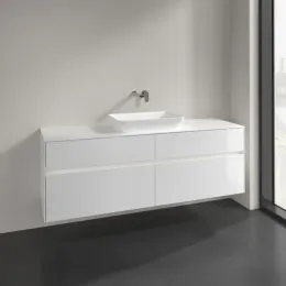 Villeroy & Boch Collaro Тумба под раковину, с подсветкой, 4 выдвижных ящика, 1600 x 548 x 500 mm, Glossy White / Glossy White C120B0DH