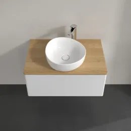 Villeroy & Boch Antao Тумба под раковину, 1 выдвижной ящик, 800 x 360 x 500 mm, лицевая поверхность без текстурированной отделки, Glossy White Lacquer / Honey Oak K30051GF