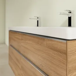 Villeroy & Boch Subway 3.0 Тумба под раковину, с подсветкой, 4 выдвижных ящика, 1272 x 576 x 478 mm, Oak Kansas C568L0RH