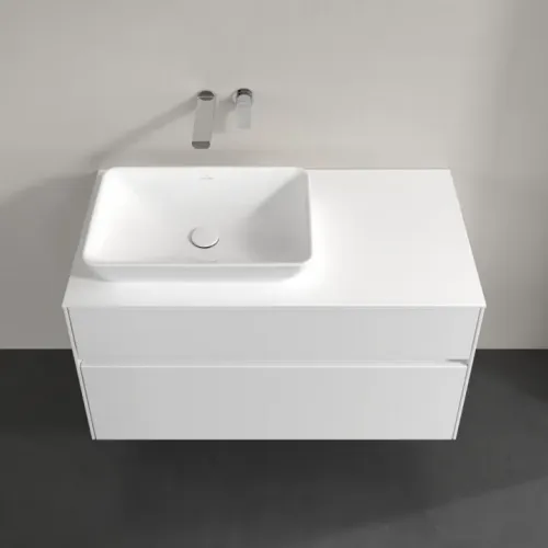 Villeroy & Boch Collaro Тумба под раковину, 2 выдвижных ящика, 1000 x 548 x 500 mm, Glossy White / Glossy White C11000DH