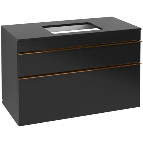 Villeroy & Boch Venticello Тумба под раковину, 2 выдвижных ящика, 957 x 606 x 502 mm, Black Matt Lacquer / Black Matt Lacquer A94105PD