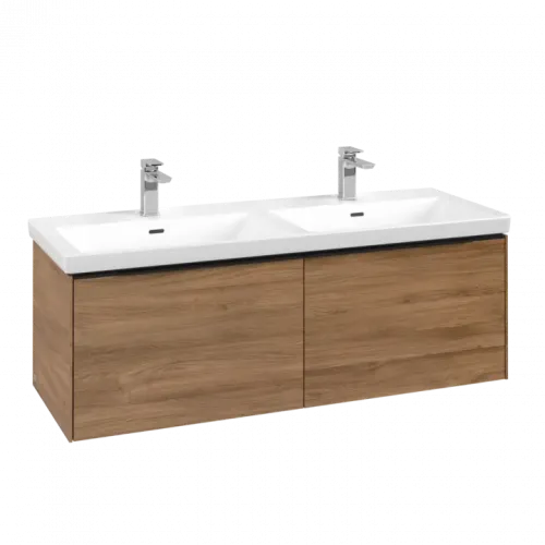 Villeroy & Boch Subway 3.0 Тумба под раковину, 2 выдвижных ящика, 1272 x 429 x 478 mm, Oak Kansas C56701RH