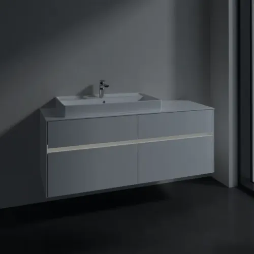 Villeroy & Boch Collaro Тумба под раковину, с подсветкой, 4 выдвижных ящика, 1400 x 548 x 500 mm, Glossy White / Glossy White C089B0DH