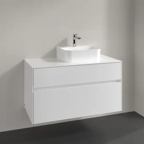 Villeroy & Boch Collaro Тумба под раковину, 2 выдвижных ящика, 1000 x 548 x 500 mm, Glossy White / Glossy White C09600DH