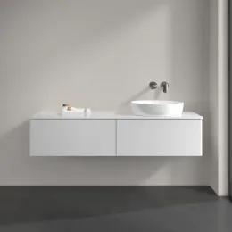 Villeroy & Boch Antao Тумба под раковину, 2 выдвижных ящика, 1600 x 360 x 500 mm, лицевая поверхность без текстурированной отделки, Glossy White Lacquer / Glossy White Lacquer K38010GF