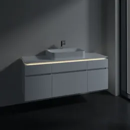 Villeroy & Boch Legato Тумба под раковину, с подсветкой, 5 выдвижных ящиков, 1400 x 550 x 500 mm, Glossy White / Glossy White B760L0DH
