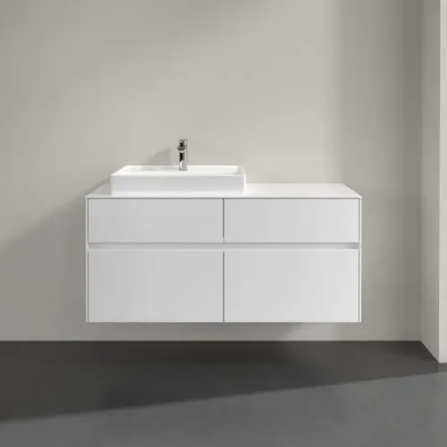 Villeroy & Boch Collaro Тумба под раковину, с подсветкой, 4 выдвижных ящика, 1200 x 548 x 500 mm, Glossy White / Glossy White C082B0DH