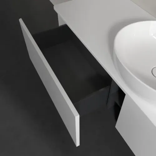 Villeroy & Boch Antao Тумба под раковину, с подсветкой, 2 выдвижных ящика, 1600 x 360 x 500 mm, лицевая поверхность без текстурированной отделки, Glossy White Lacquer / Glossy White Lacquer L36010GF