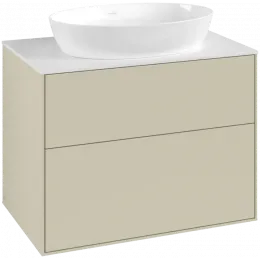 Villeroy & Boch Finion Тумба под раковину, с подсветкой, 2 выдвижных ящика, 800 x 603 x 501 mm, Silk Grey Matt Lacquer G99100HJ
