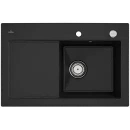 Villeroy & Boch Subway 45 Мойка, включая Комплект слива с эксцентриком, выкл Керамика, 780 x 510 mm, Chromit CeramicPlus 671402J0