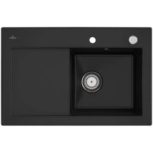 Villeroy & Boch Subway 45 Мойка, включая Комплект слива с эксцентриком, выкл Керамика, 780 x 510 mm, Chromit CeramicPlus 671402J0