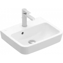 Villeroy & Boch O.novo Раковина компактная, 450 x 370 x 160 mm, Альпийский белый, с переливом, задняя сторона и нижняя сторона шлифованные 43444J01