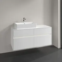 Villeroy & Boch Collaro Тумба под раковину, с подсветкой, 4 выдвижных ящика, 1200 x 548 x 500 mm, Glossy White / Glossy White C129B0DH