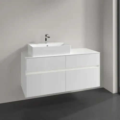 Villeroy & Boch Collaro Тумба под раковину, с подсветкой, 4 выдвижных ящика, 1200 x 548 x 500 mm, Glossy White / Glossy White C129B0DH