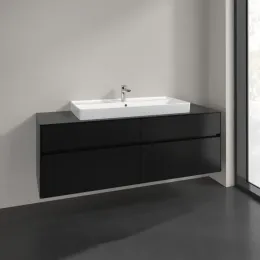 Villeroy & Boch Collaro Тумба под раковину, 4 выдвижных ящика, 1600 x 548 x 500 mm, Black Matt Lacquer / Black Matt Lacquer C03100PD
