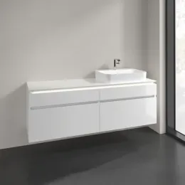 Villeroy & Boch Legato Тумба под раковину, с подсветкой, 4 выдвижных ящика, 1600 x 550 x 500 mm, Glossy White / Glossy White B766L0DH