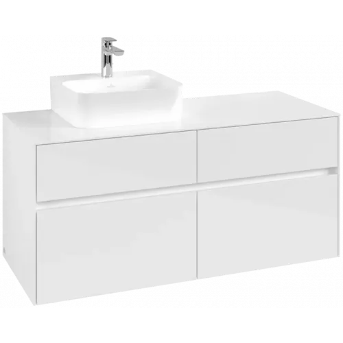 Villeroy & Boch Collaro Тумба под раковину, 4 выдвижных ящика, 1200 x 548 x 500 mm, Glossy White / Glossy White C09800DH