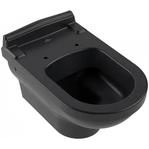 Villeroy & Boch Hommage Унитаз с вертикальным смывом, настенный, Pure Black CeramicPlus 6661B0R7