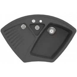 Villeroy & Boch Arena Corner Мойка угловая, включая Контейнер для отходов, Комплект слива с эксцентриком, выкл Керамика, 975 x 625 mm, Graphite CeramicPlus 672902i4