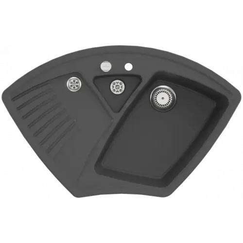 Villeroy & Boch Arena Corner Мойка угловая, включая Контейнер для отходов, Комплект слива с эксцентриком, выкл Керамика, 975 x 625 mm, Graphite CeramicPlus 672902i4