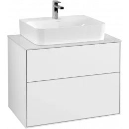 Villeroy & Boch Finion Тумба под раковину, с подсветкой, 2 выдвижных ящика, 800 x 603 x 501 mm, Glossy White Lacquer G09100GF