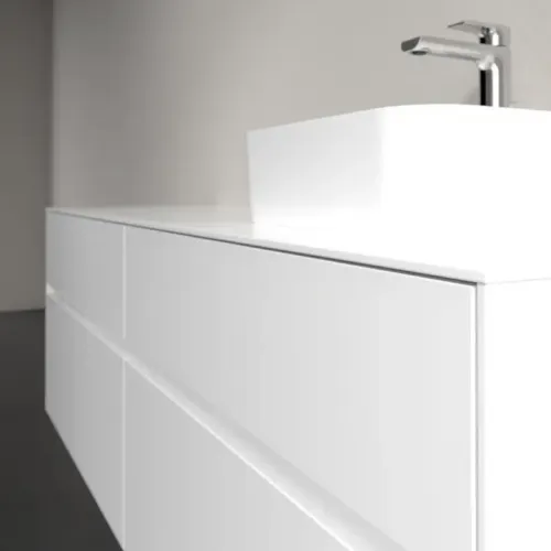 Villeroy & Boch Collaro Тумба под раковину, с подсветкой, 4 выдвижных ящика, 1600 x 548 x 500 mm, Glossy White / Glossy White C106B0DH