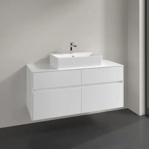 Villeroy & Boch Collaro Тумба под раковину, 4 выдвижных ящика, 1200 x 548 x 500 mm, Glossy White / Glossy White C12800DH
