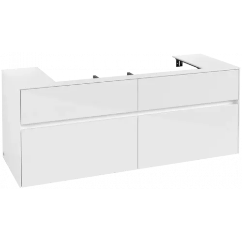 Villeroy & Boch Collaro Тумба под раковину, 4 выдвижных ящика, 1400 x 548 x 500 mm, Glossy White / Glossy White C09200DH