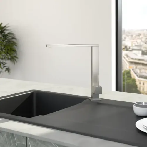 Villeroy & Boch Finera Square Однорычажный смеситель для мойки Однорычажный смеситель для мойки, выкл Нержавеющая сталь, Сплошная нержавеющая сталь 927100LC