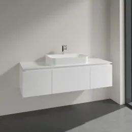 Villeroy & Boch Legato Тумба под раковину, 3 выдвижных ящика, 1400 x 380 x 500 mm, Glossy White / Glossy White B75900DH