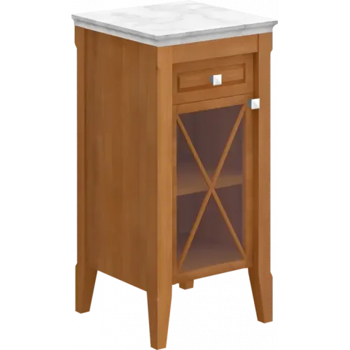 Villeroy & Boch Hommage Шкаф Боковой, 1 дверь, 1 выдвижной ящик, 442 x 850 x 432 mm, Walnut/Grey-White Marble / Walnut/Grey-White Marble 89641101