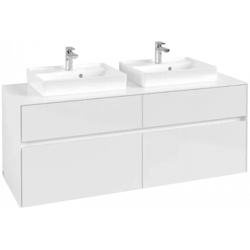 Villeroy & Boch Collaro Тумба под раковину, 4 выдвижных ящика, 1400 x 548 x 500 mm, Glossy White / Glossy White C07600DH