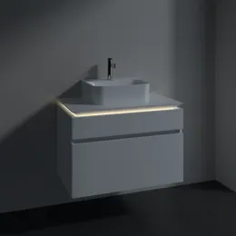 Villeroy & Boch Legato Тумба под раковину, с подсветкой, 2 выдвижных ящика, 800 x 550 x 500 mm, Glossy White / Glossy White B734L0DH
