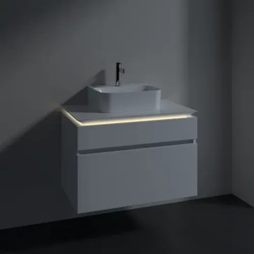 Villeroy & Boch Legato Тумба под раковину, с подсветкой, 2 выдвижных ящика, 800 x 550 x 500 mm, Glossy White / Glossy White B734L0DH