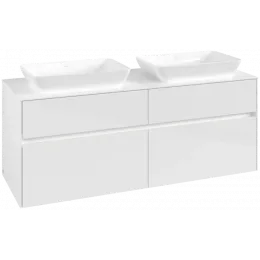 Villeroy & Boch Collaro Тумба под раковину, с подсветкой, 4 выдвижных ящика, 1400 x 548 x 500 mm, Glossy White / Glossy White C119B0DH