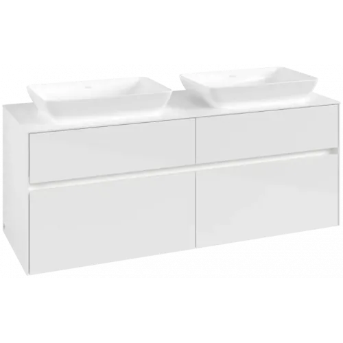 Villeroy & Boch Collaro Тумба под раковину, с подсветкой, 4 выдвижных ящика, 1400 x 548 x 500 mm, Glossy White / Glossy White C119B0DH