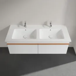 Villeroy & Boch Venticello Тумба под раковину, 2 выдвижных ящика, 1253 x 420 x 502 mm, Glossy White / Glossy White A93905DH