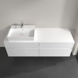 Villeroy & Boch Collaro Тумба под раковину, с подсветкой, 4 выдвижных ящика, 1600 x 548 x 500 mm, Glossy White / Glossy White C135B0DH