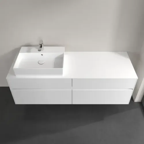 Villeroy & Boch Collaro Тумба под раковину, с подсветкой, 4 выдвижных ящика, 1600 x 548 x 500 mm, Glossy White / Glossy White C135B0DH