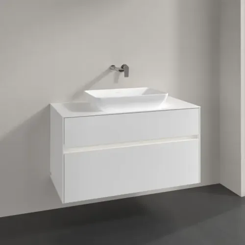 Villeroy & Boch Collaro Тумба под раковину, с подсветкой, 2 выдвижных ящика, 1000 x 548 x 500 mm, Glossy White / Glossy White C109B0DH