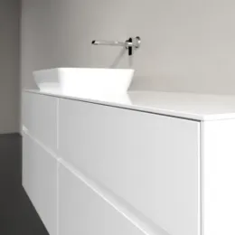 Villeroy & Boch Collaro Тумба под раковину, с подсветкой, 4 выдвижных ящика, 1400 x 548 x 500 mm, Glossy White / Glossy White C117B0DH