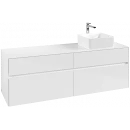 Villeroy & Boch Collaro Тумба под раковину, 4 выдвижных ящика, 1600 x 548 x 500 mm, Glossy White / Glossy White C05100DH